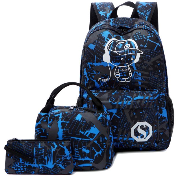 Don Algodon MOCHILA CON ESTUCHE ATINA - Estuche escolar - blue/azul 