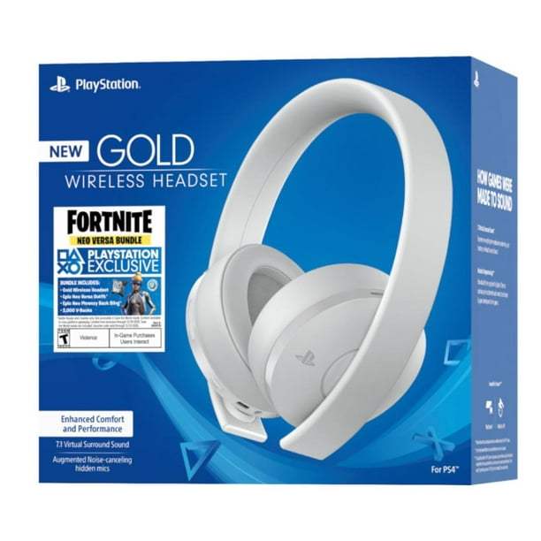 Audifonos Bluetooth PS4 Blanco Sony Gold Wireless Headset Fortnite