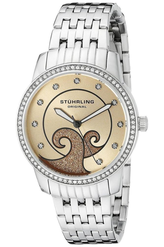 Reloj Stuhrling Original Acero Inoxidable Cuarzo Para Mujer Plata