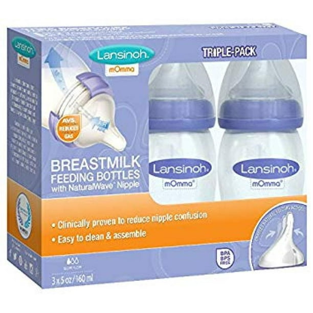 Lansinoh Momma - Biberón de leche materna con pezón NaturalWave, 8 onzas,  BPA (paquete de 2) (2)