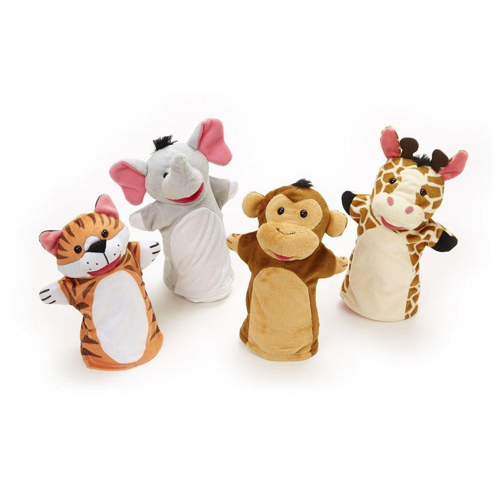  Melissa & Doug Safari Buddies - Marionetas de mano, juego de 6  (elefante, tigre, loro, jirafa, mono, cebra), títeres de mano suaves de  animales de felpa para niños pequeños y niños