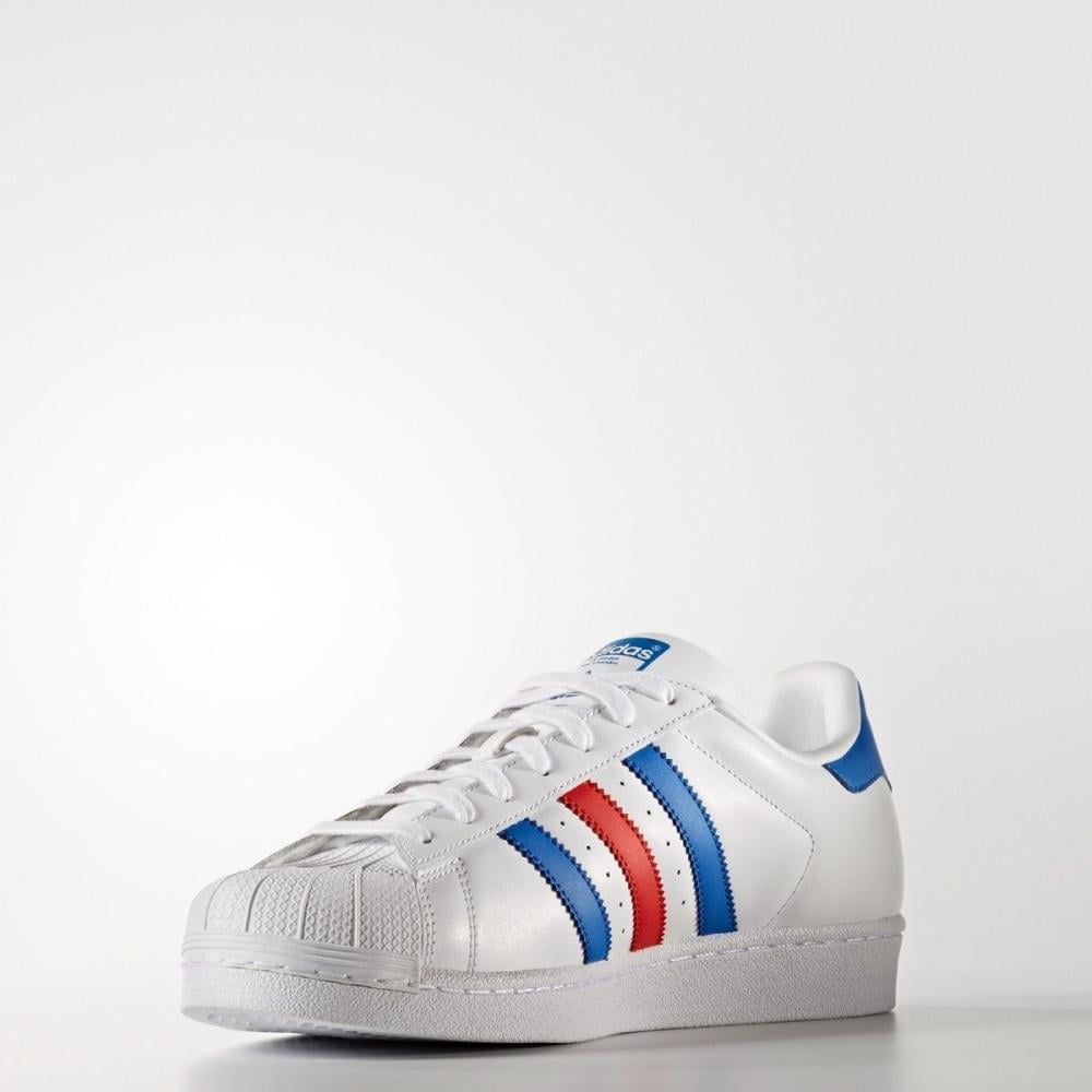 Tenis adidas franjas outlet azul y rojo