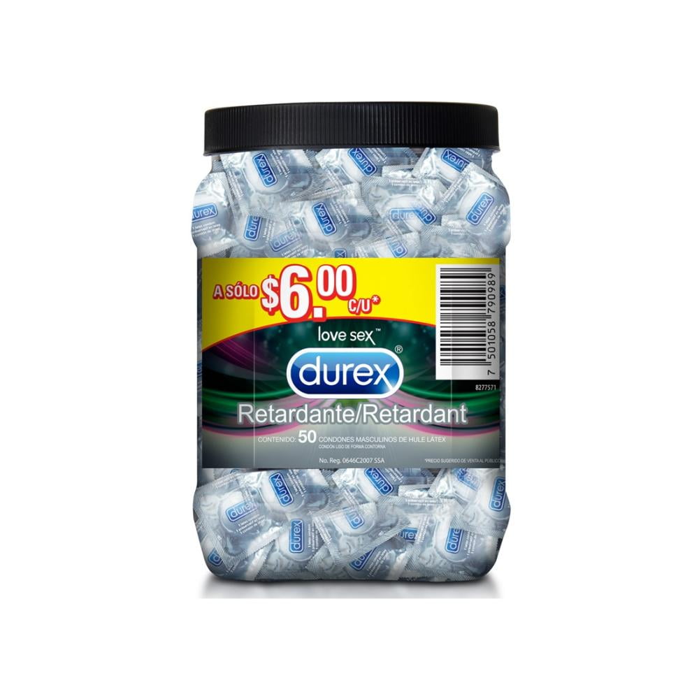 Condón Masculino Retardantes Durex Vitrolero con 50 Piezas Walmart en