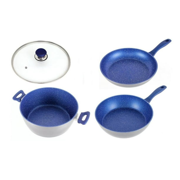 Set de Sartenes y Olla de Cocina Flavor Pan Ofertas Creativas con Zafiro  Antiadherente Set de 4 piezas