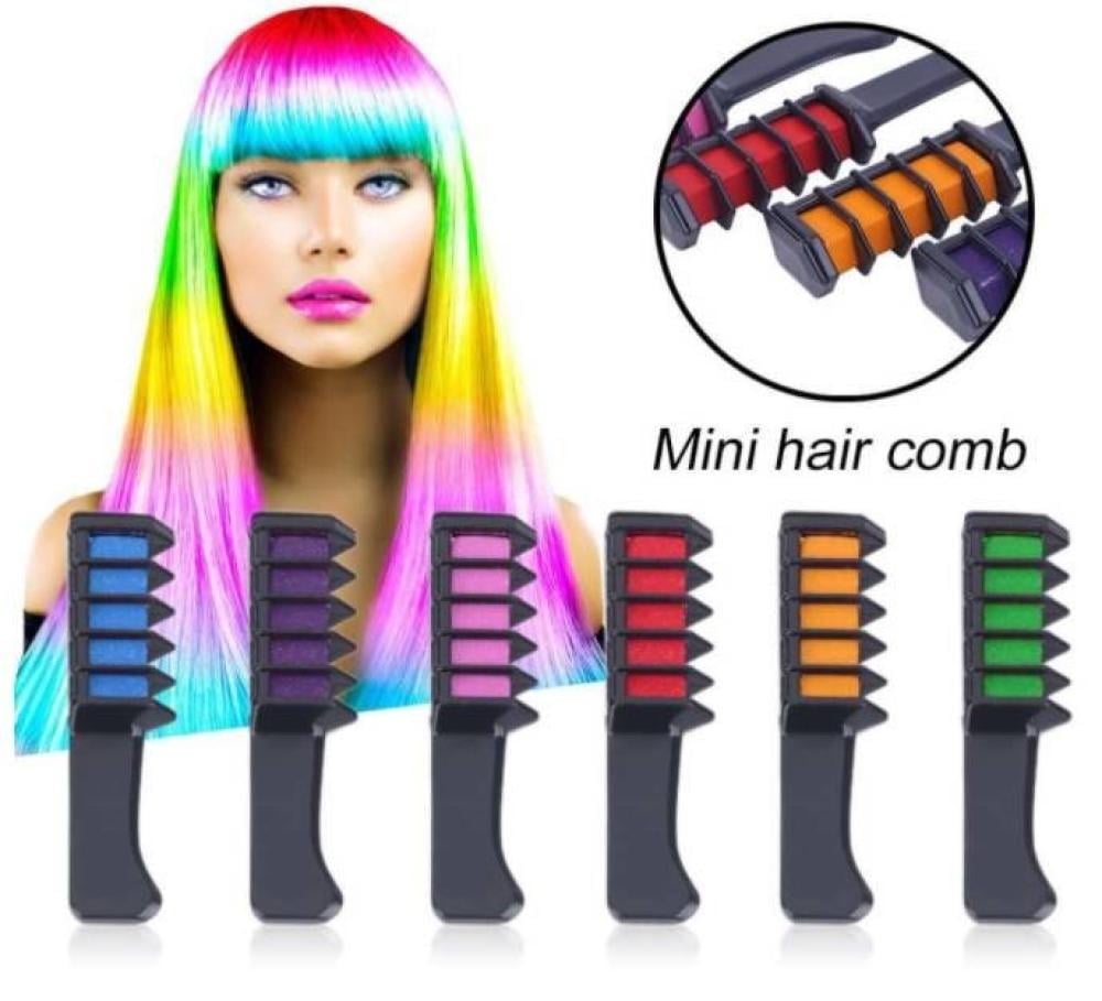 Mini Hair Color Comb 6 Colores Tiza Para El Cabello Universo en Línea