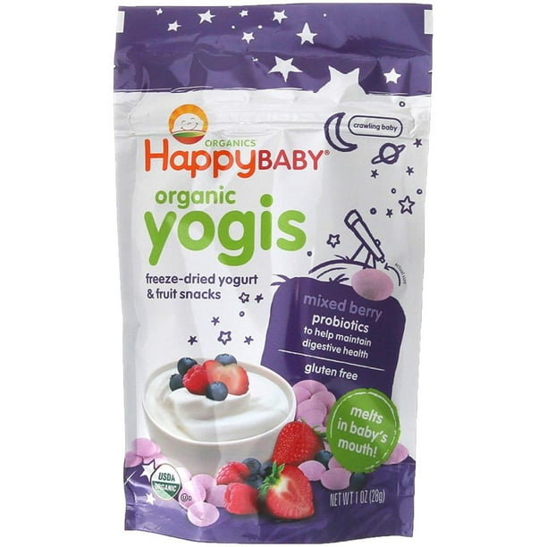 Snack Bebé Happy Baby Yogis Yogurt Seco 1 Oz 8 Pz -moras Happy