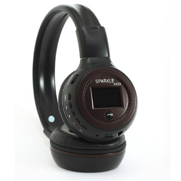 Auriculares Bluetooth con micrófono, tarjeta SD de soporte y FM