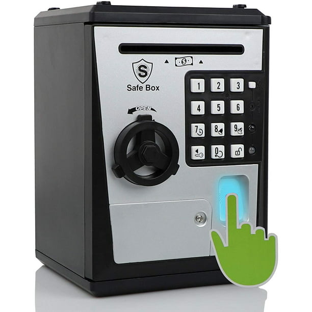 Hucha de juguete electrónico mini cajero automático con contraseña personal  y simulación de desbloqueo de huellas dactilares, caja de música con