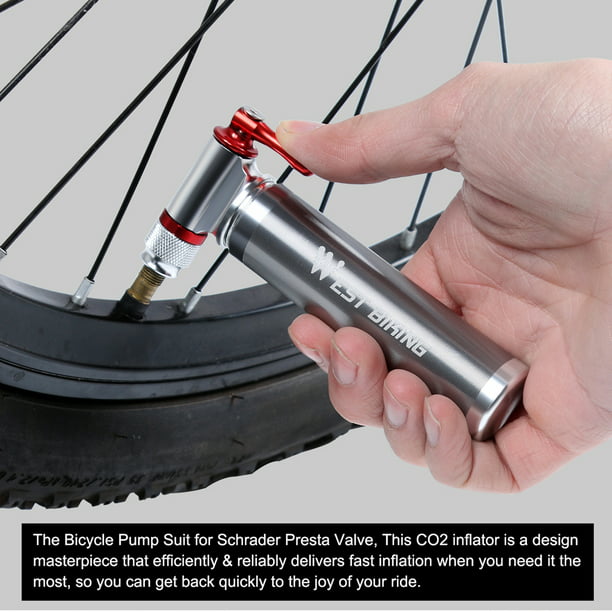 Bicicleta Mini bomba Inflador de CO2 Manga aislada Ciclismo de aire MTB  Bicicleta Bomba de bicicleta WEST BIKING Bomba de bicicleta