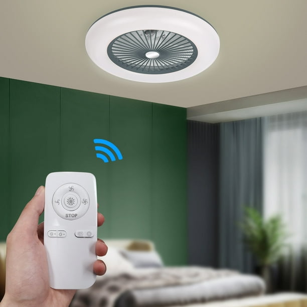 Ventilador De Techo Con Lampara Luz LED y Control Remoto para Dormitorio y  Sala