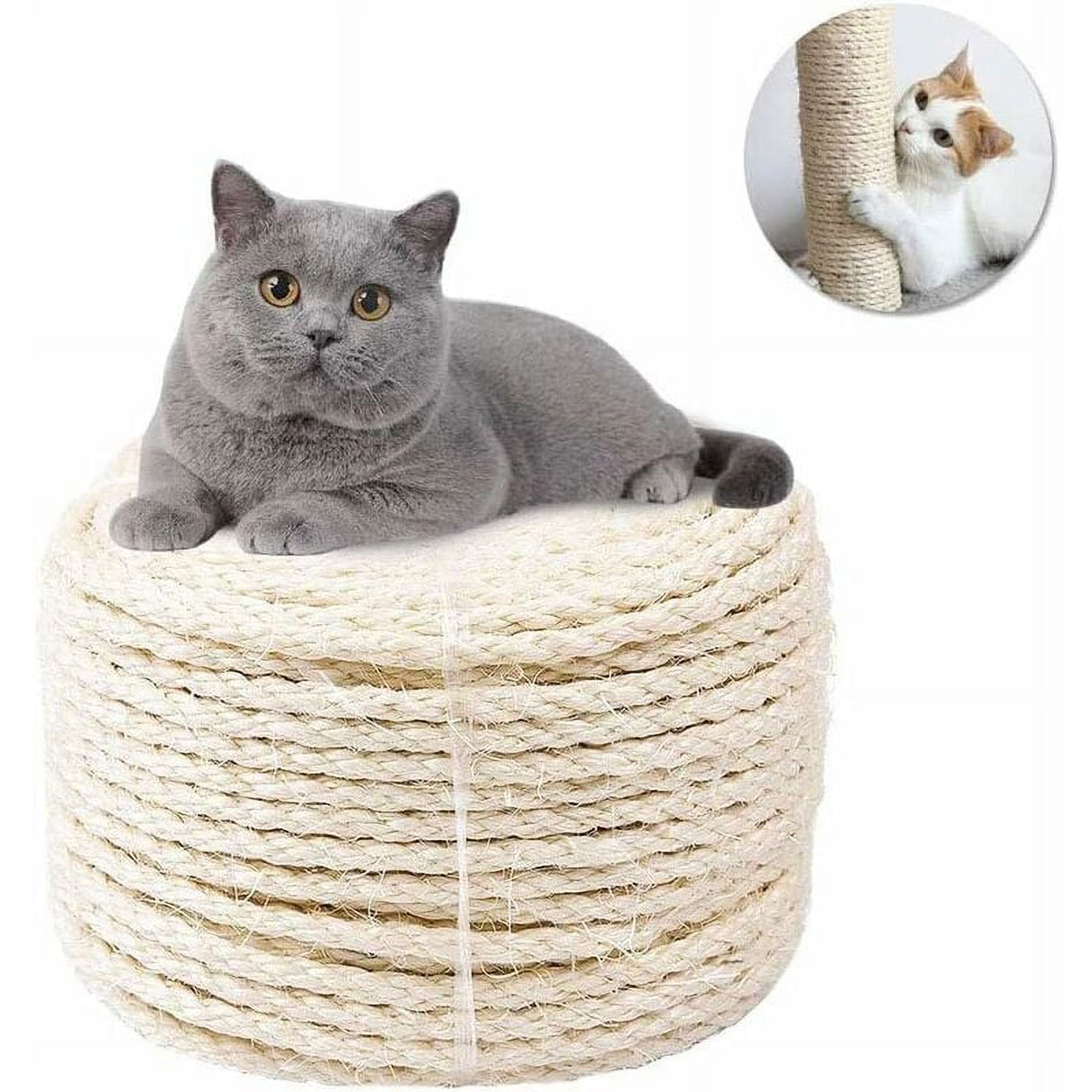 Comprar Cuerda de sisal para poste rascador para gatos, árbol para gatos, cuerda  de Sisal Natural, accesorios de 6mm para el hogar DIY