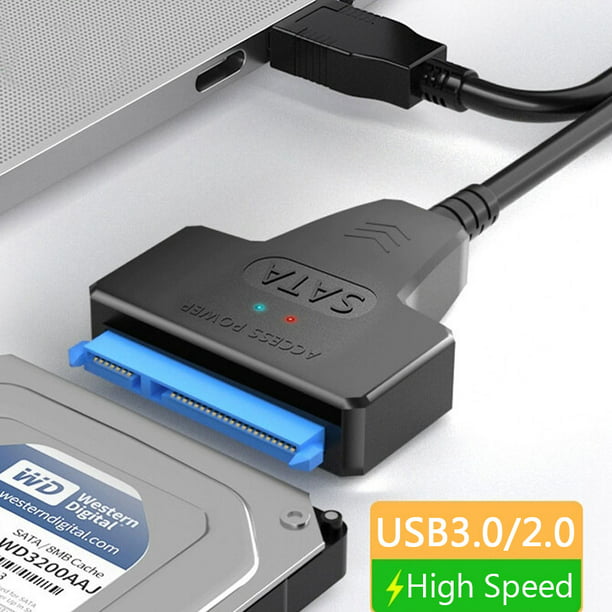 Cable SATA a USB 3,0/2,0 de hasta 6 Gbps para disco duro externo HDD SSD de  2,5 pulgadas, adaptador SATA 3 de 22 pines, cable USB 3,0 a Sata III  Dengxun unisex