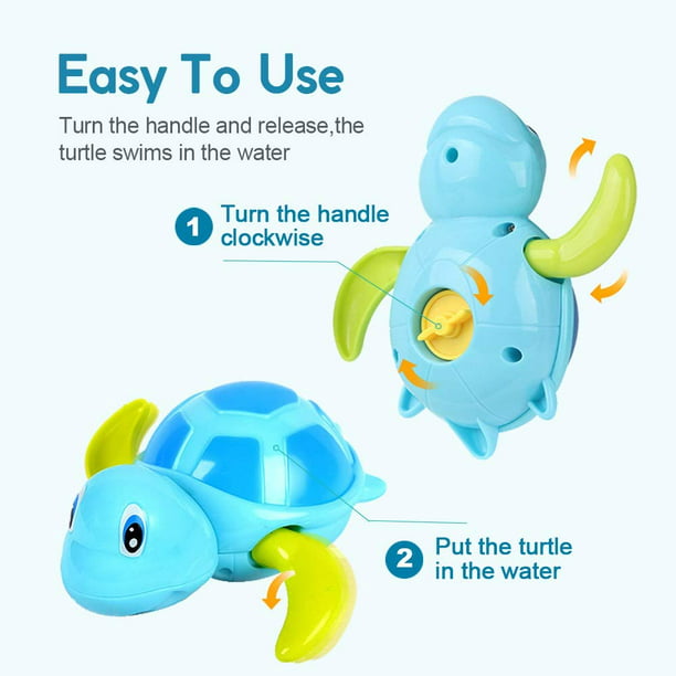 Paquete de 3 juguetes de baño para niños pequeños de 1 2 3 4 5 años,  juguetes de piscina para niños, juguete de baño divertido para tortuga de