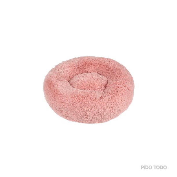 Cama Nido Puff Felpa Extra Suave Perro Gato Mascota Grande rosa 6.49 pulg  Poli Pets PP-CPMP1BW-80CM