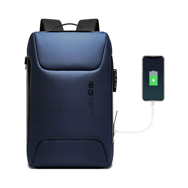 Mochila de viaje para portátil Bolsa antirrobo resistente al agua con puerto  de carga USB y Azul Yuyangstore Almacenamiento de portátiles para hombre