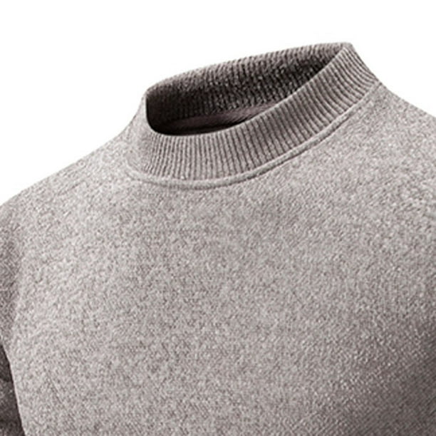 Suéter de invierno de cuello alto grueso y cálido para hombre, cuello alto,  suéter ajustado para hombre, cuello doble