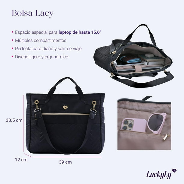 Bolsas de Mujer 15.6 Pulgadas Nylon Bolsa para Laptop Mujer Puerto USB  Negro Impermeable Tote Bag con Bandolera Ajustable Extraíble Múltiples  Bolsillos : : Electrónicos
