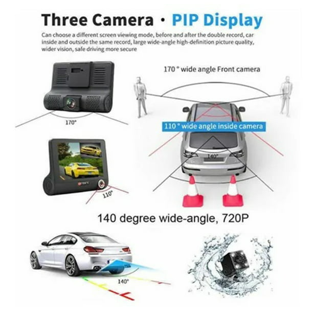 Pantalla Con 3 Camaras Para Auto Full HD Dashcam - CiberModa