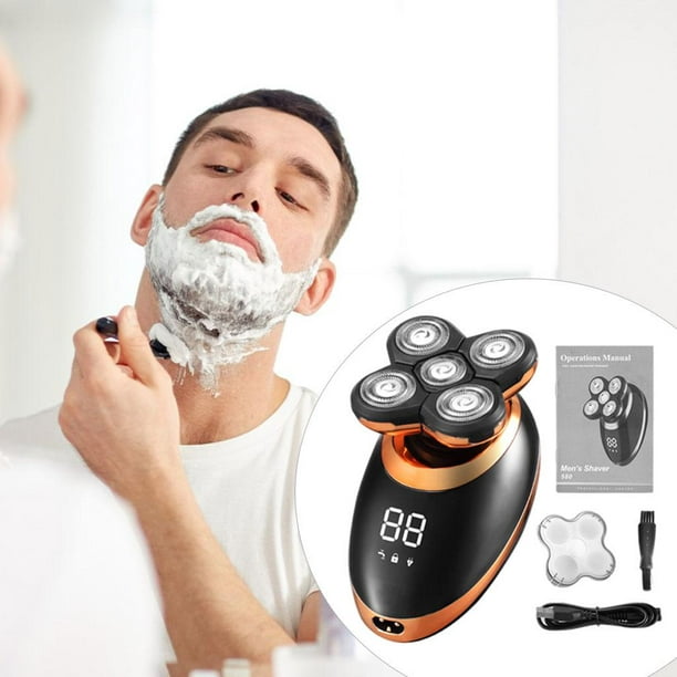 Afeitadora eléctrica para hombres barba cabezas flotantes rotativas  maquinilla de afeitar eléctrica para hombres máquina de afeitar facial  súper cerca