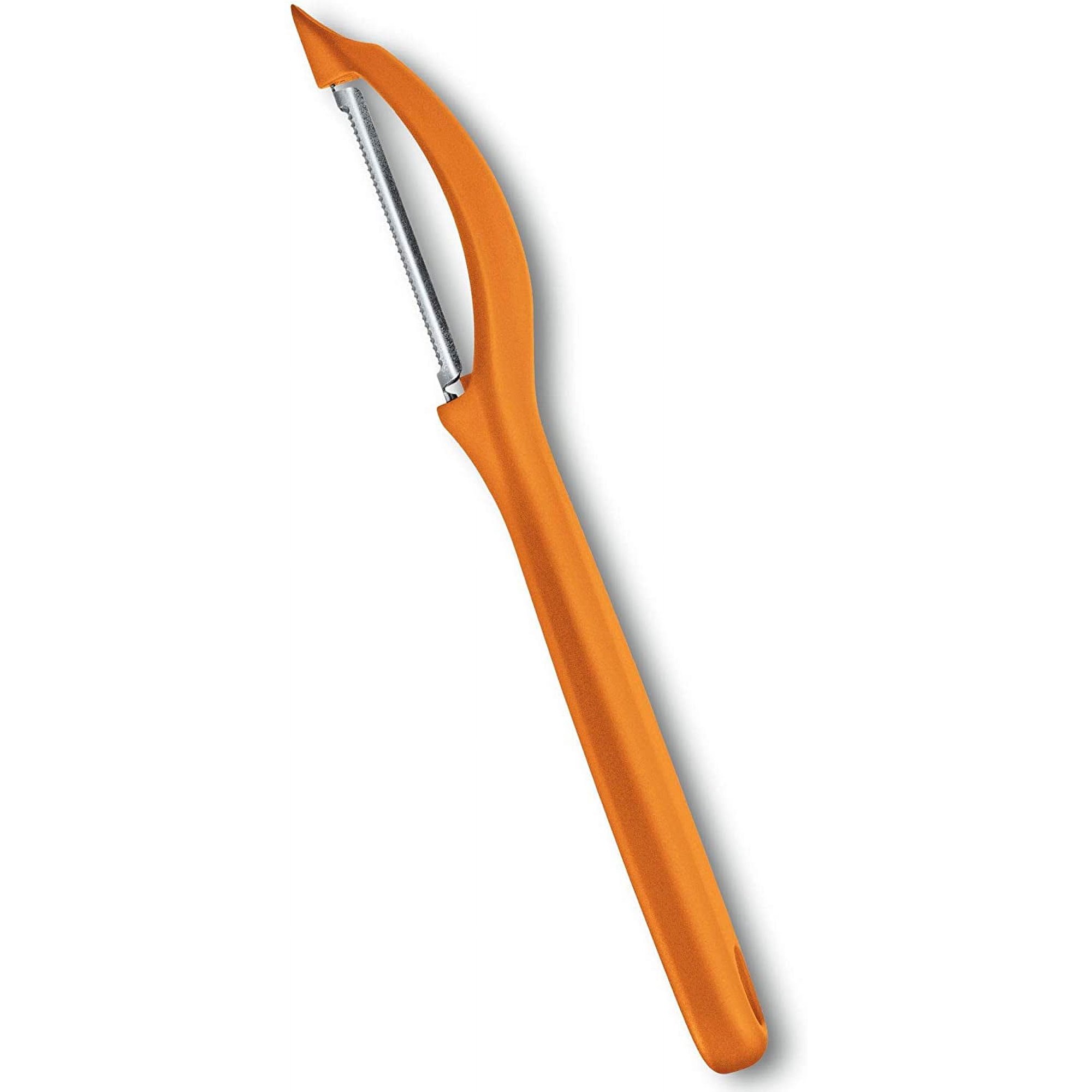 Victorinox Pelador universal para frutas y verduras – extra afilado – hoja  dentada / doble filo – mango ergonómico – naranja : : Hogar y  cocina