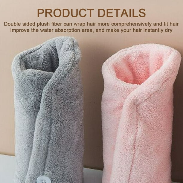 Envoltura de toalla de microfibra para el cabello, Paquete de 2, Accesorios esenciales para el baño, Turbante de pelo de secado rápido  Vhermosa CPB-US-DYP1366-6