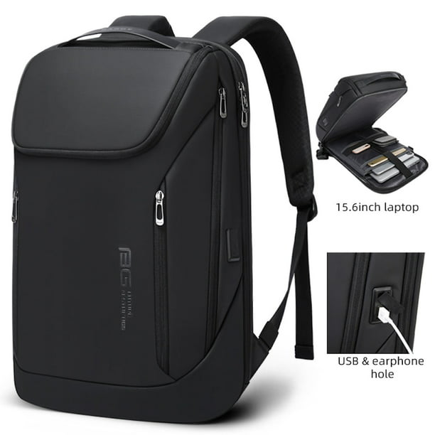 BANGE Mochila antirrobo con puerto de carga USB, mochila de negocios ligera  para hombres y mujeres, Verde, Computadora portátil