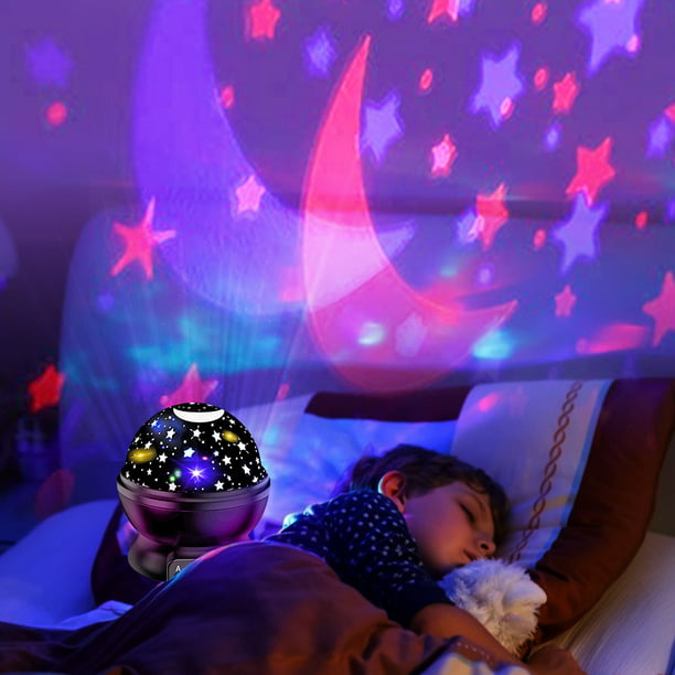 Lámpara Proyector de luz LED giratorio para niños y niñas de Ehuebsd noche  de cielo estrellado maestro de estrellas sueño romántico Galaxia USB regalo
