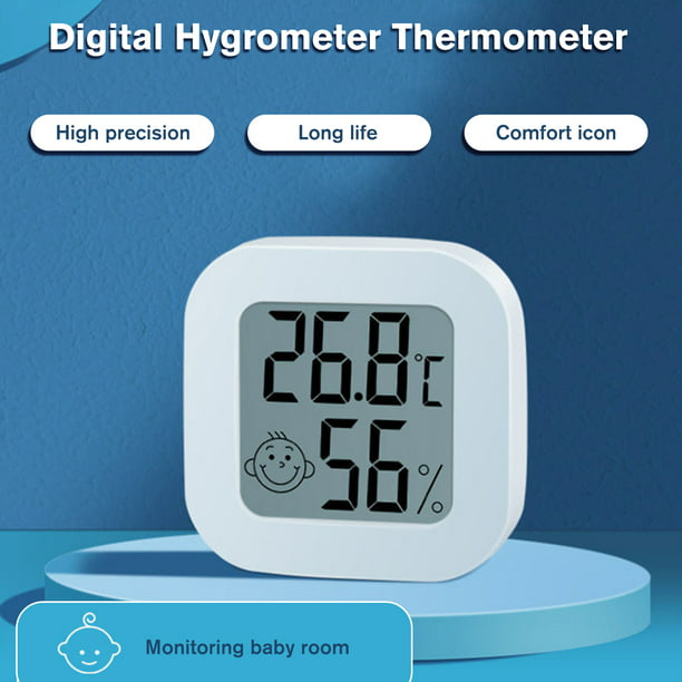 Goabroa Mini termómetro higrómetro digital medidor de humedad para  interiores con sensor de temperatura Fahrenheit (℉)