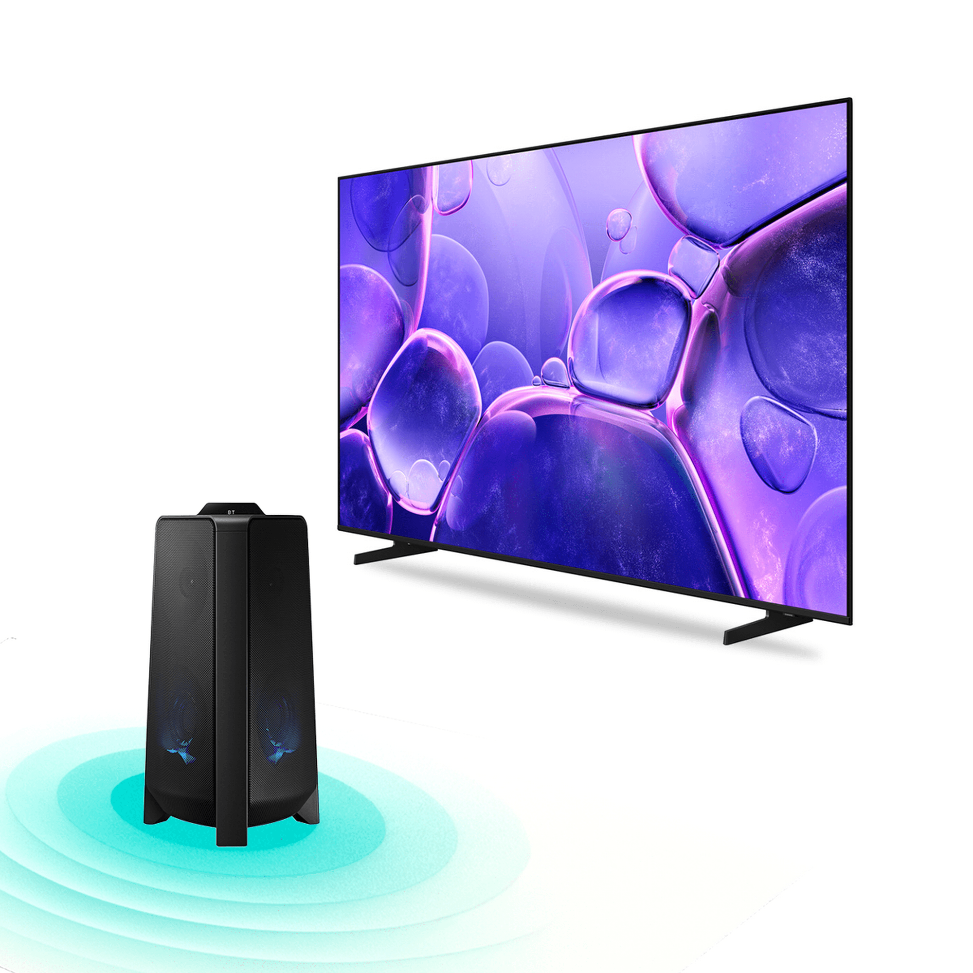 Combo tv 65'' samsung crystal u8200f 4k (2025) + torre de sonido t40 300w bi-Direccional
