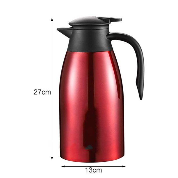  Mothinessto Jarra térmica Termos Para Cafe Caliente 24 Horas de  acero inoxidable para café de doble pared aislada al vacío, botella térmica  de agua caliente (2 litros) : Hogar y Cocina