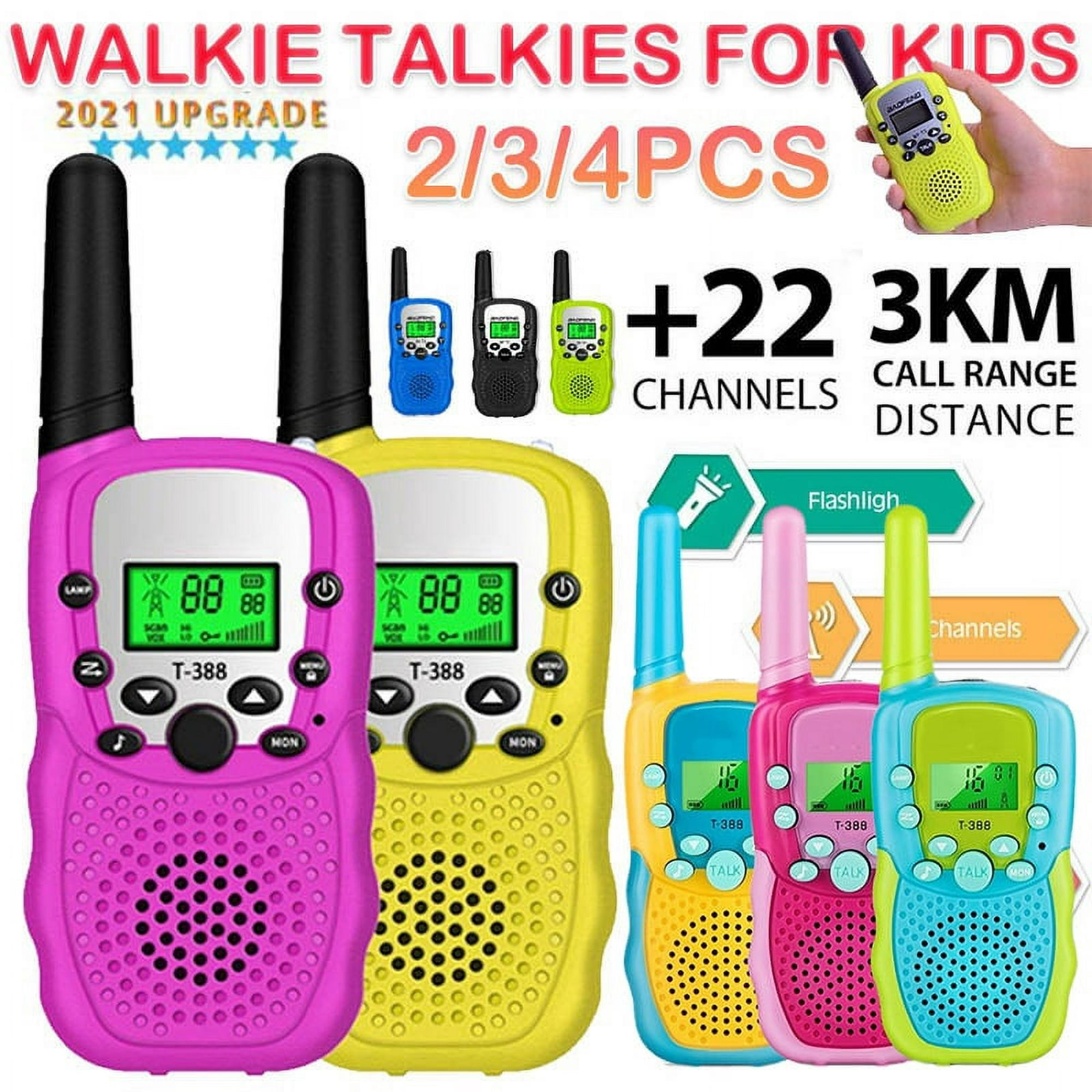Walkie Talkies para niños, paquete de 2: regalos de cumpl