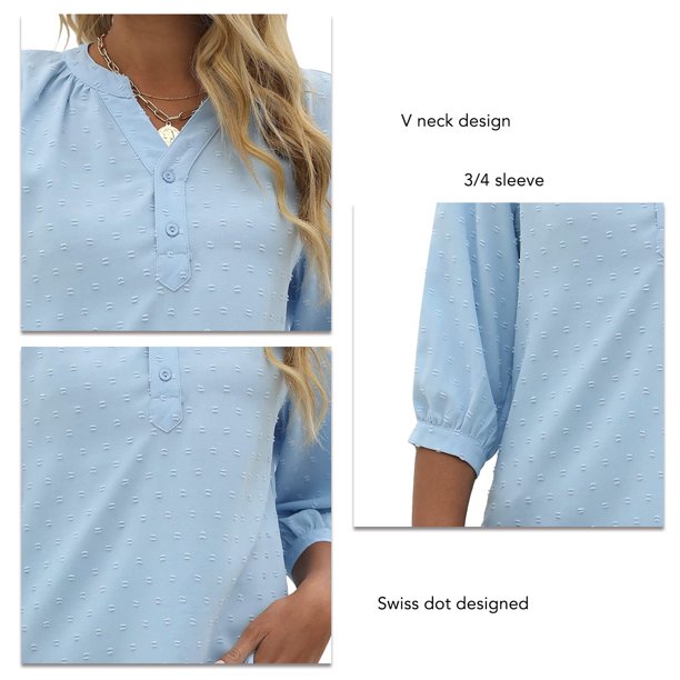 Blusas de puntos camisetas con botones para mujer Mujer Verano