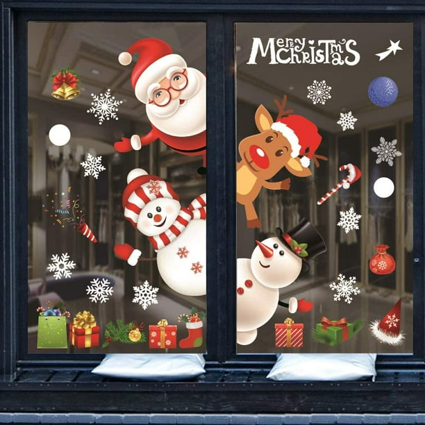 Onebary Vinilo adhesivo de pared de cristal para Navidad,  muñeco de nieve, para ventana, PVC, 7.9 x 11.8 in (muñeco de nieve de  cristal) : Hogar y Cocina