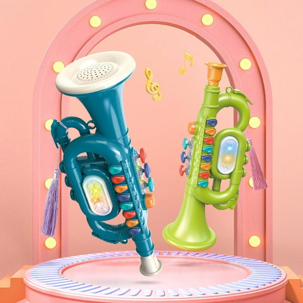 Agatige Trompeta de Juguete, Juguete de Instrumento Musical con Efecto de  iluminación dinámica de simulación con cordón para Mayores de 3 años(Azul)  : : Juguetes y juegos