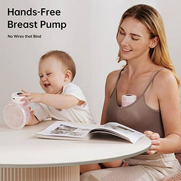 Extractor de leche portátil, sacaleches eléctricos para lactancia materna  sin dolor, manos libres y sin dolor, 3 modos y 9 niveles, pantalla LCD