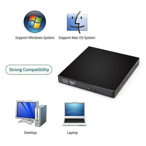 unidad de DVD, CD externa, USB 2.0, unidad de CD-RW externa portátil  delgada, grabadora de DVD-RW, reproductor para laptop, Notebook,  computadora de
