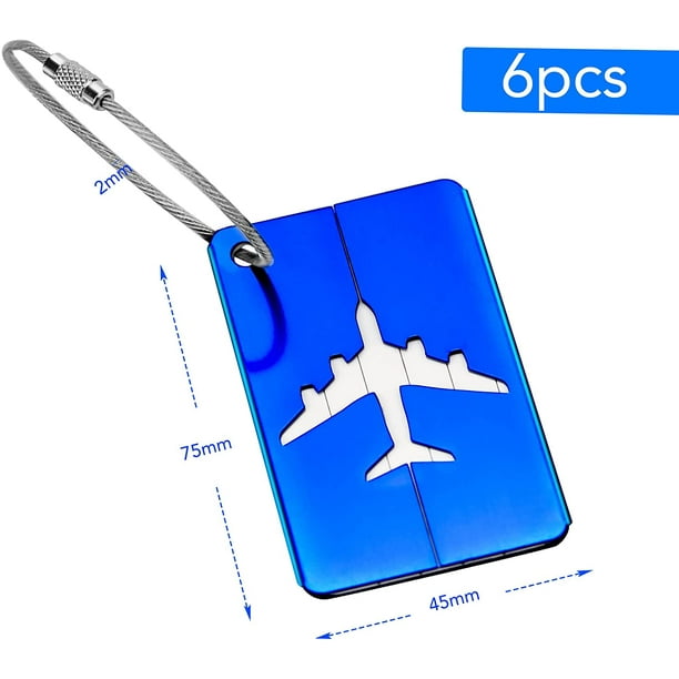 Accesorios de viaje Accesorios de viaje Etiquetas de equipaje Redondo  Silicona: 2pcs Patrones de avión Maleta Etiquetas de Identificación Azul  Bolsa