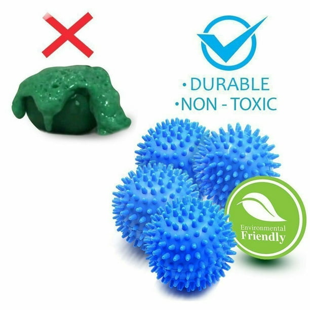 Pelotas reutilizables para secadora y lavado de ropa, bolas antiestáticas  para suavizar la ropa, 6 unidades (azul)