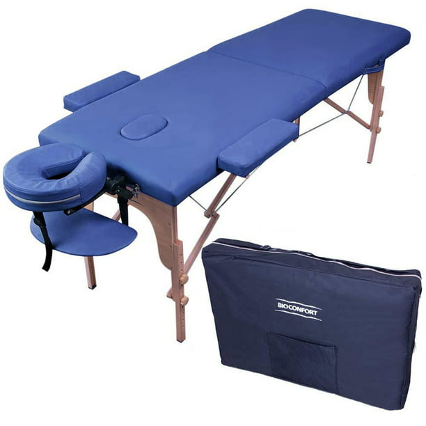 Cómoda y excepcionalmente fuerte mesa de masaje, cable soportado de acero,  camas de spa plegables portátiles, con almohadas y accesorios (color 