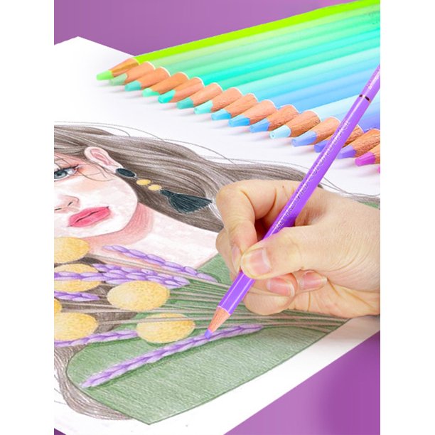  Lápices de colores pastel, juego de lápices de color  profesional de alta calidad para adultos, niños, principiantes, artistas,  núcleos a base de cera suave, suministros de arte para dibujar arte,  bocetar