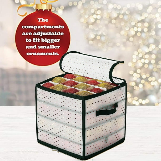 Pack de cajas organizadoras de plástico para adornos navideños con