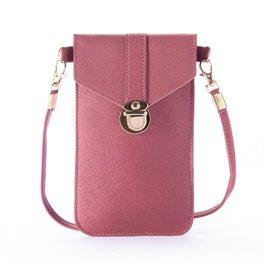 Bolso rosa para teléfono celular, bolso cruzado con ventana táctil para  mujer, bolso de teléfono móvil con correa de hombro para muñeca, funda