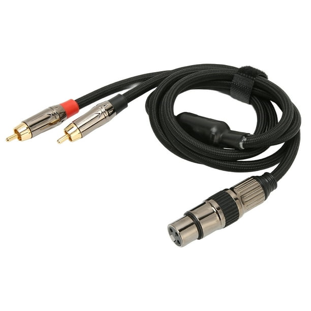 Cable divisor XLR a RCA Y, 1 XLR hembra a 2 RCA macho adaptador de enchufe  estéreo Cable de extensión de audio estéreo