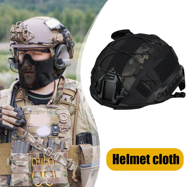Juego de casco militar de Airsoft, con funda para casco, auriculares  tácticos, almohadilla EPP avanzada ajustable, para caza de paintball CS al  aire