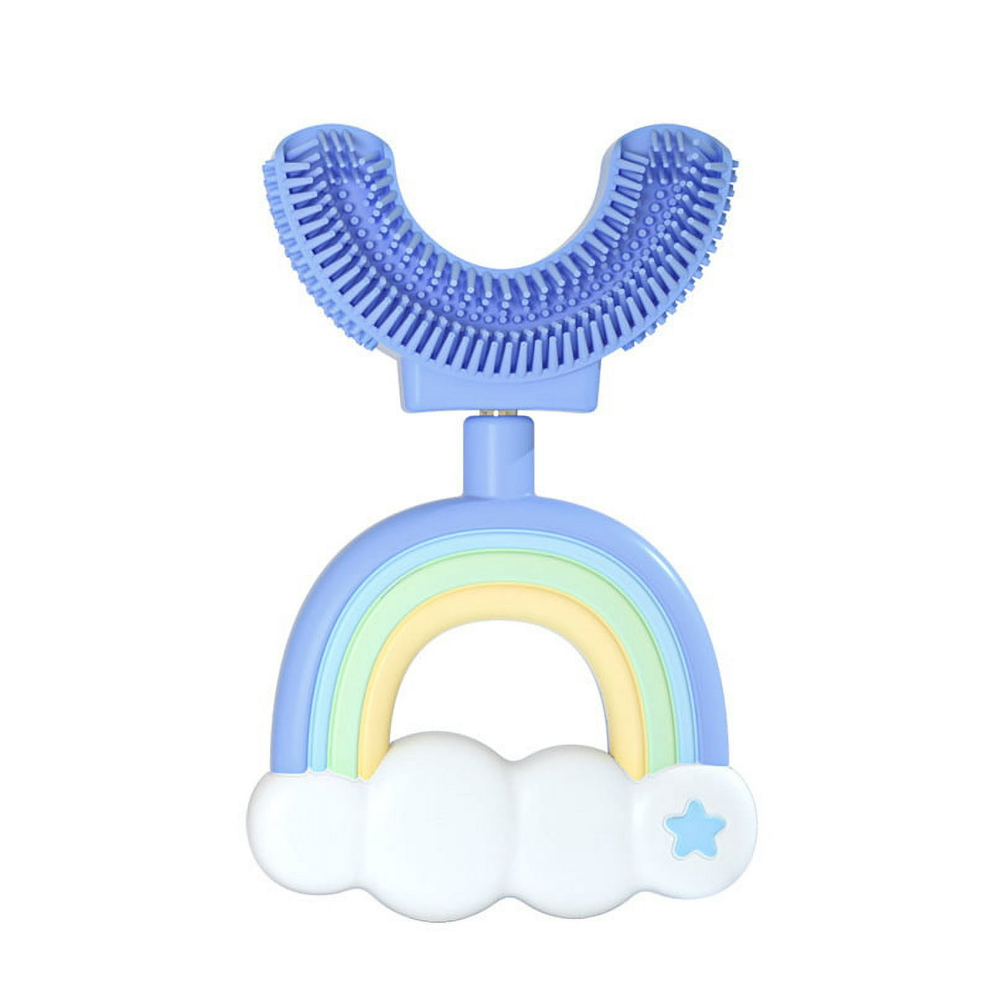 Cepillo de dientes en forma de U para niños de 2 a 6 años - Forma de arco  iris (azul), cepillo de dientes de limpieza bucal de 360°, cabezal de  cepillo de