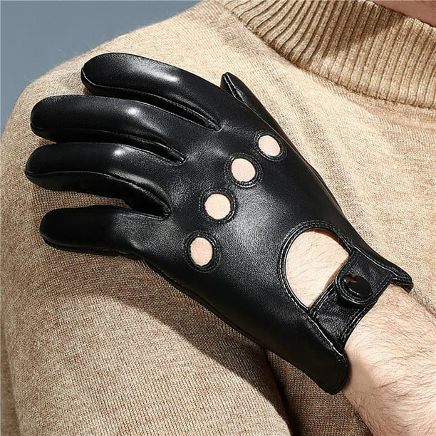 Comprar Guantes de invierno para hombre con dedos completos, accesorios de  moda, guantes con pantalla táctil, mitones de cuero para hombre