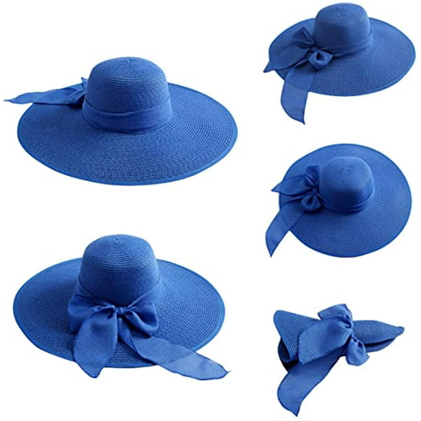  Lanzom Sombrero plegable de paja para hombres y