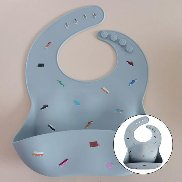 Three Little Tots Babero moderno de silicona para bebé, ajuste ajustable,  impermeable, baberos (