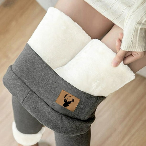 Gibobby pantalones de vestir mujer Leggings casuales para mujer Capris  térmicos con estampado de letras de cintura alta elástica de invierno（Gris，  XL)