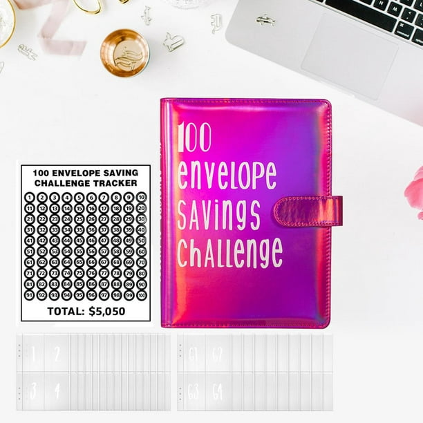 Desafío de ahorro de dinero con 100 sobres, forma fácil y divertida de  ahorrar $5,050 - Carpeta de desafíos de ahorro, libro de desafíos de ahorro  con